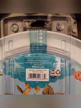 The Pioneer Woman Sweet Rose Stove Burner Covers - Blue Floral Set Of 4